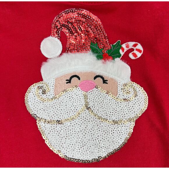 Holiday Santa Claus Outfit 18 M Girls Christmas 3 pc Tulle Top Leggings Hair bow - Picture 5 of 7